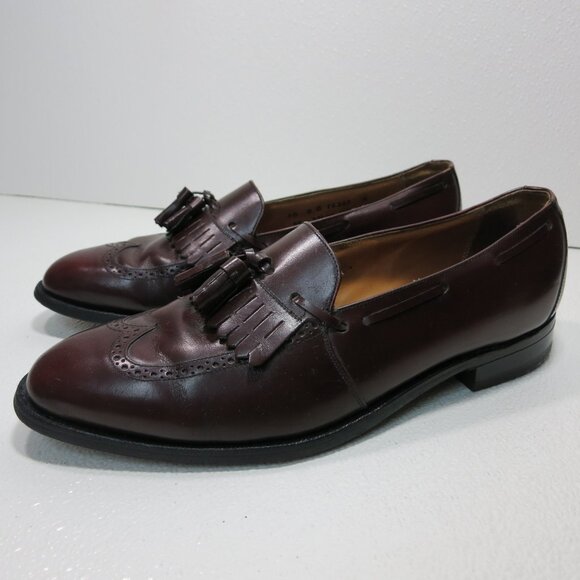 Johnston & Murphy Kiltie Tassel Brogue Leather Dress Loafers Men's Shoes 10 D/B - Picture 1 of 7